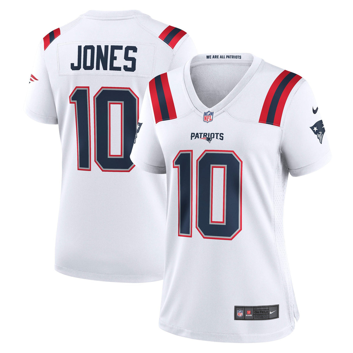 Mac Jones New England Patriots white jersey