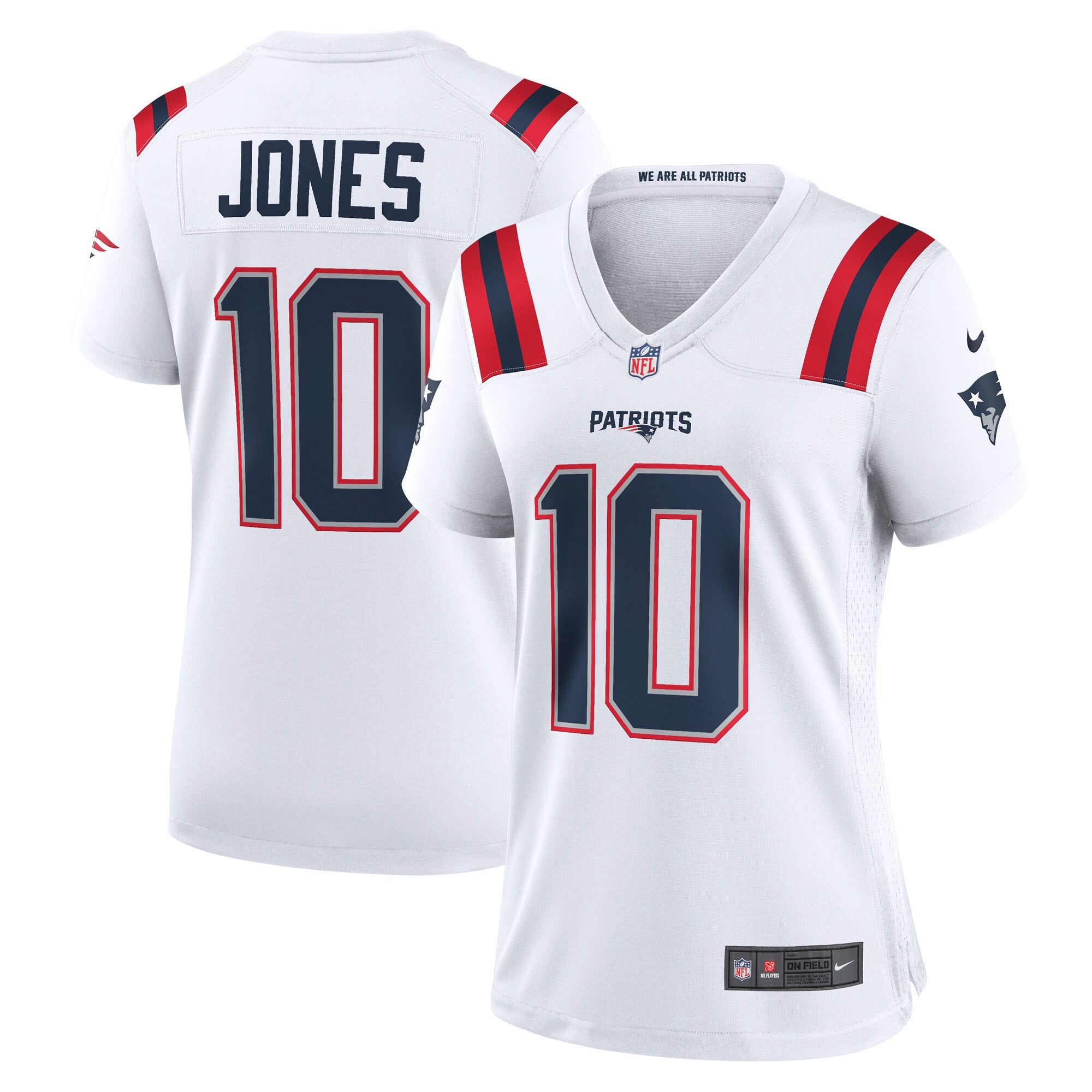 Mac Jones New England Patriots white jersey
