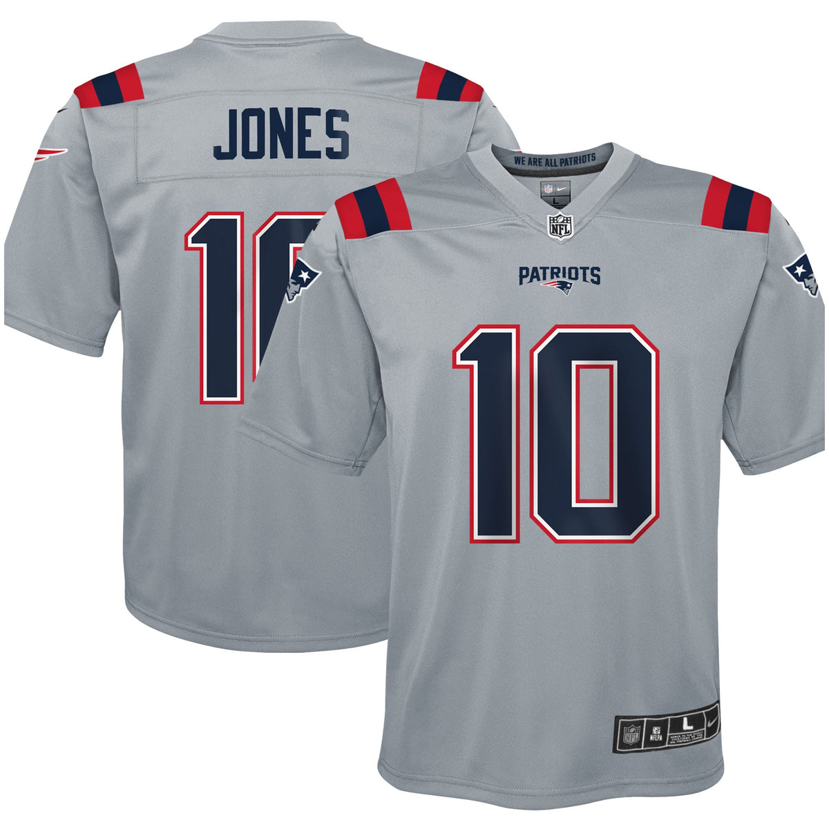 Mac Jones New England Patriots gray jersey