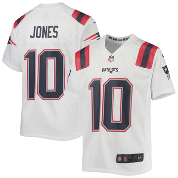 Mac Jones New England Patriots white jersey