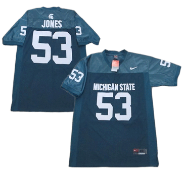 Machigan State Machigan State 53 Jones green jersey