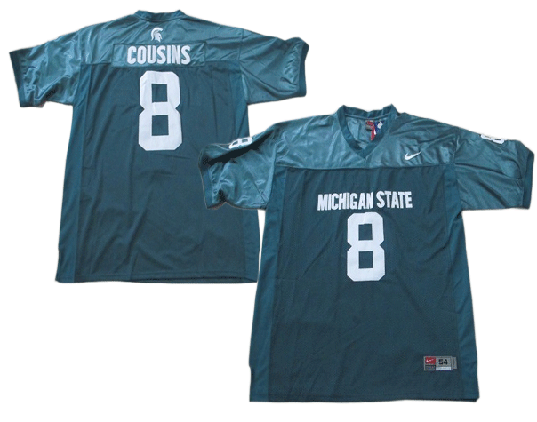 Machigan State Machigan State 8 Cousins green jersey