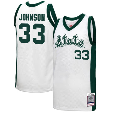 Magic Johnson Michigan State Spartans white Throwback jersey