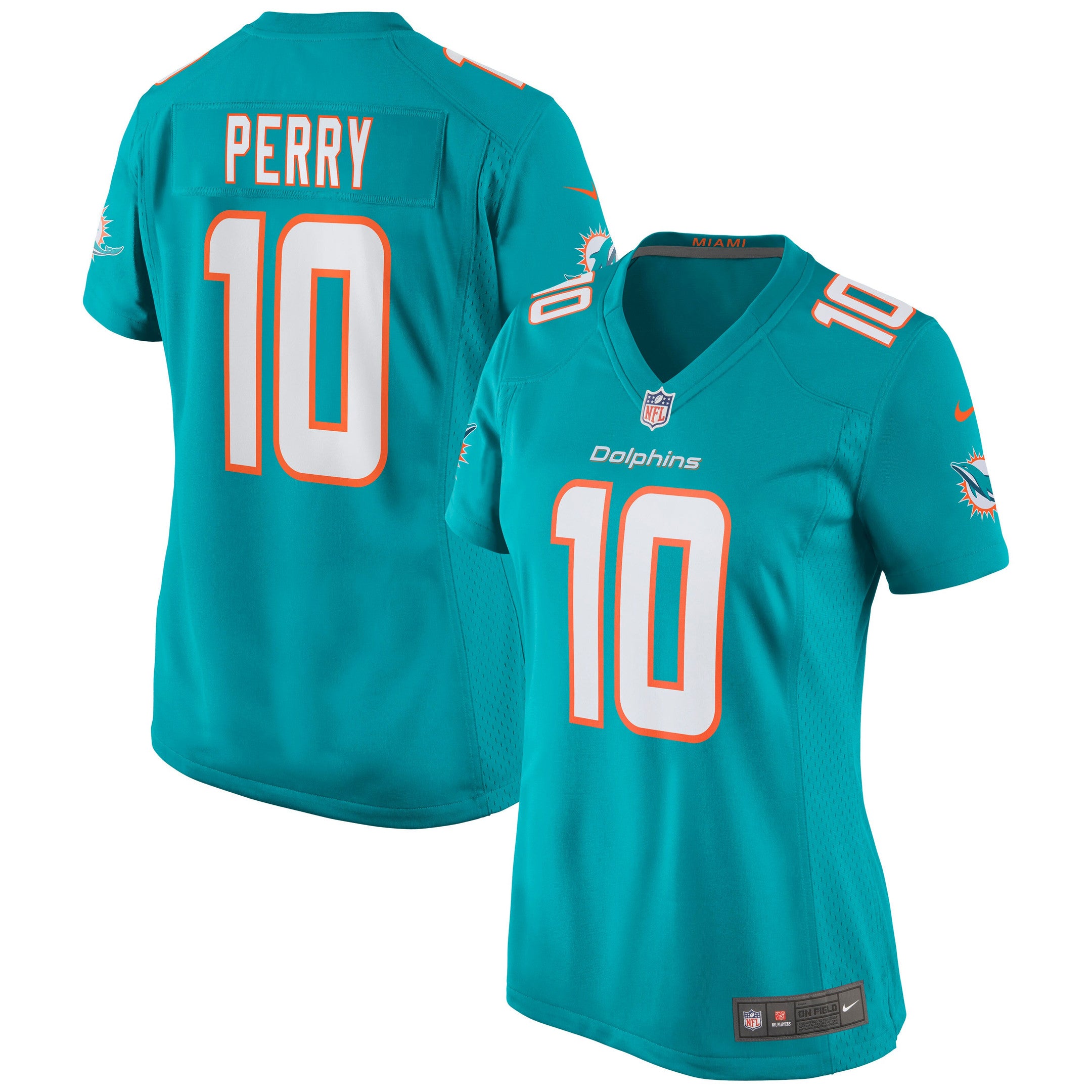 Malcolm Perry Miami Dolphins aqua jersey