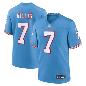 Malik Willis Oilers Tennessee Titans blue Game jersey
