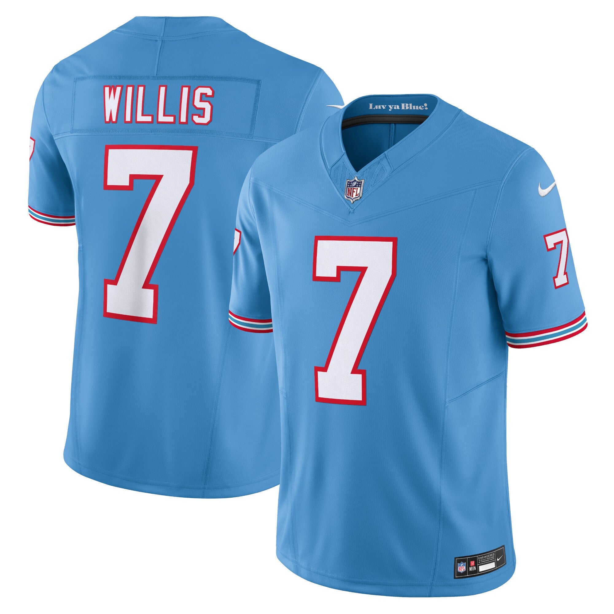 Malik Willis F.u.s.e Tennessee Titans blue Limited jersey