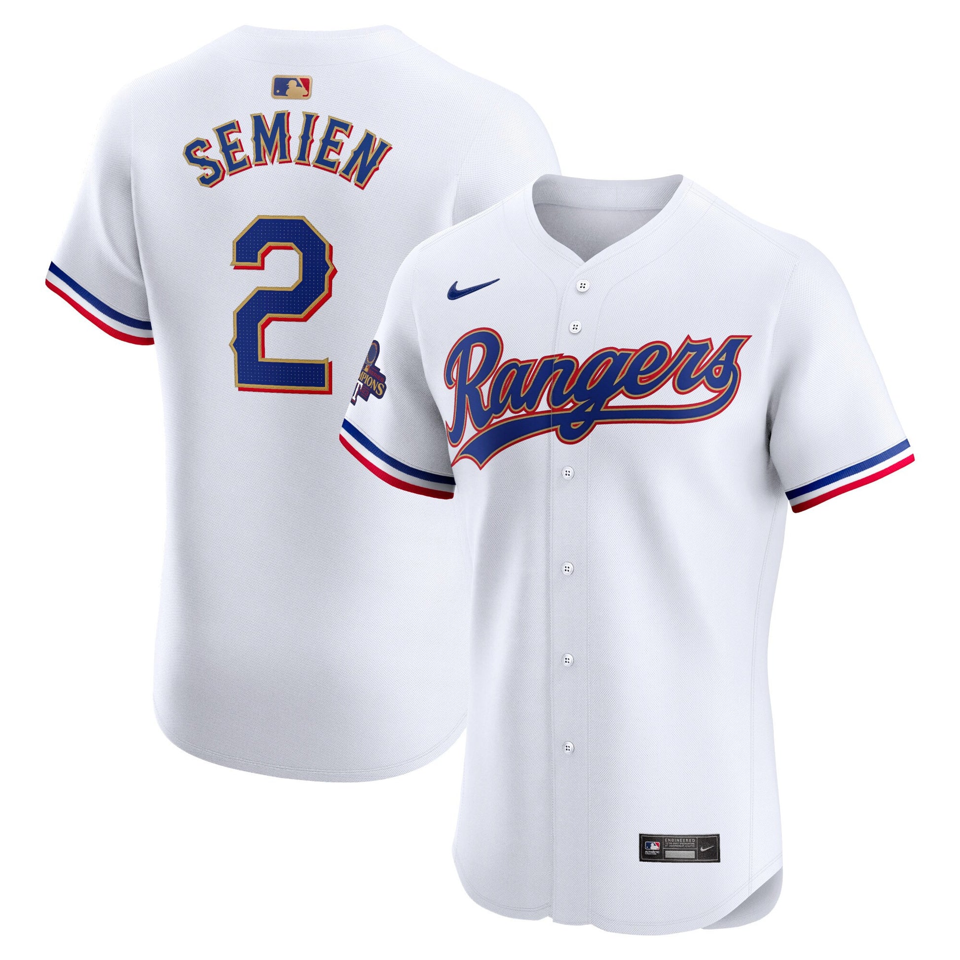 Marcus Semien Texas Rangers gold Elite jersey