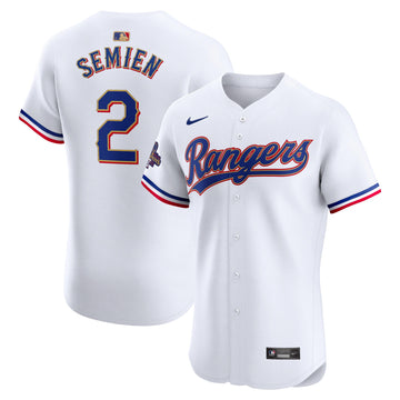 Marcus Semien Texas Rangers gold Elite jersey