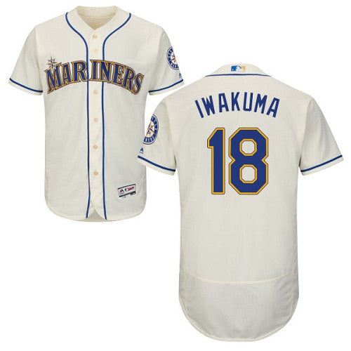 Hisashi Iwakuma Seattle Mariners cream jersey