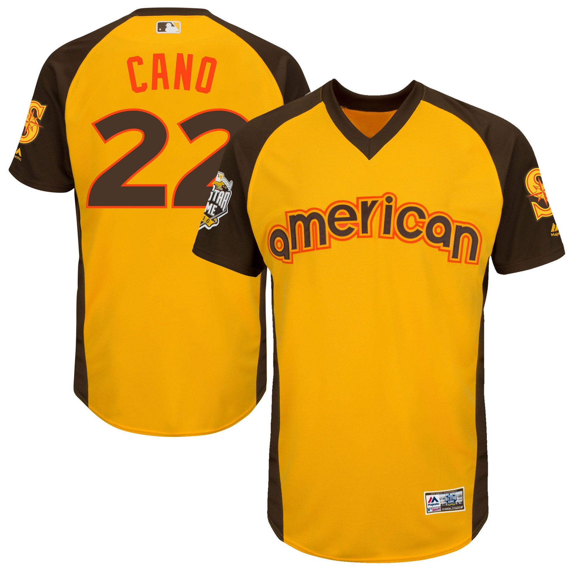 Robinson Cano Seattle Mariners yellow All-Star jersey