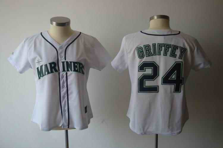 Griffey White Seattle Mariners black jersey
