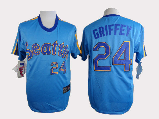 Ken Griffey Seattle Mariners blue Throwback jersey