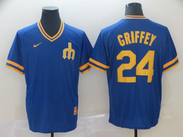 Ken Griffey Jr Seattle Mariners blue Throwback jersey