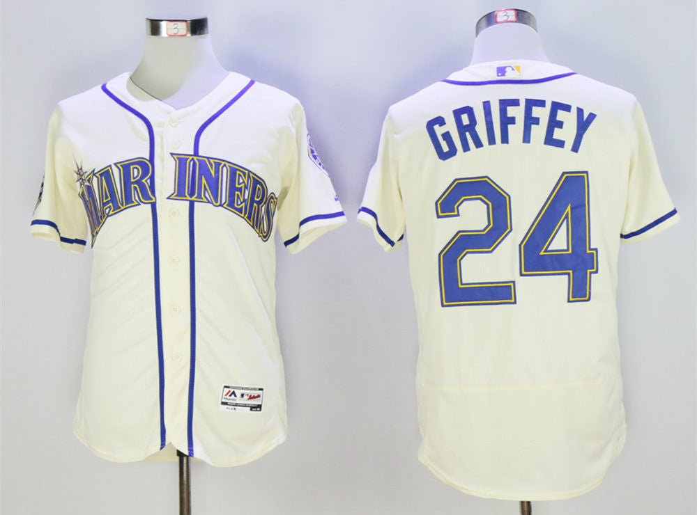 Ken Griffey Jr Seattle Mariners cream jersey