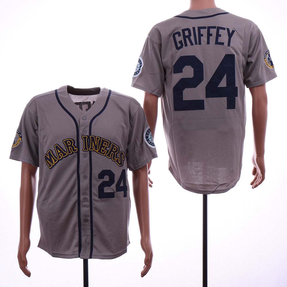 Ken Griffey Jr Seattle Mariners gray Throwback jersey