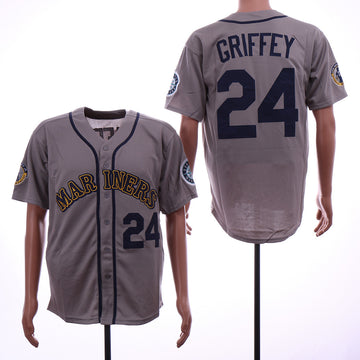 Ken Griffey Jr Seattle Mariners gray Throwback jersey