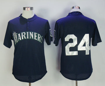 Ken Griffey Jr Seattle Mariners navy Throwback jersey
