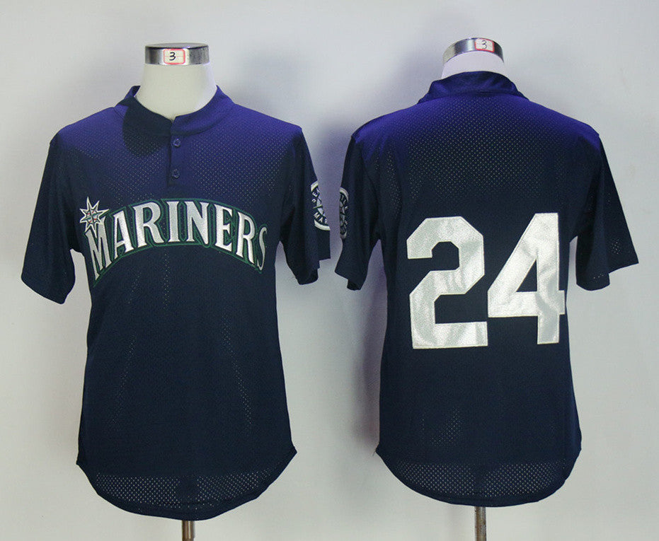 Ken Griffey Jr Seattle Mariners navy Throwback jersey