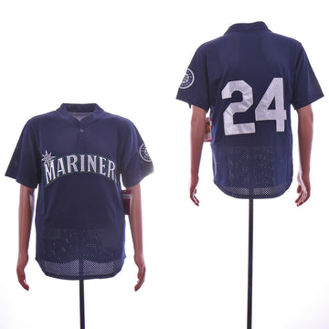 Ken Griffey Jr Seattle Mariners navy Throwback jersey