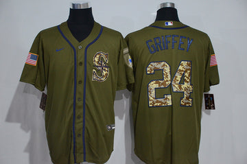 Ken Griffey Jr Seattle Mariners olive jersey