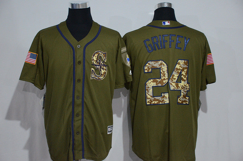 Ken Griffey Jr Seattle Mariners olive jersey