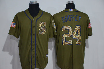 Ken Griffey Jr Seattle Mariners olive jersey
