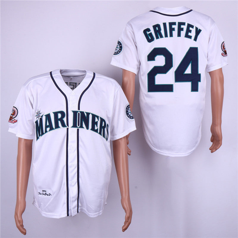 Ken Griffey Jr Seattle Mariners white Throwback jersey