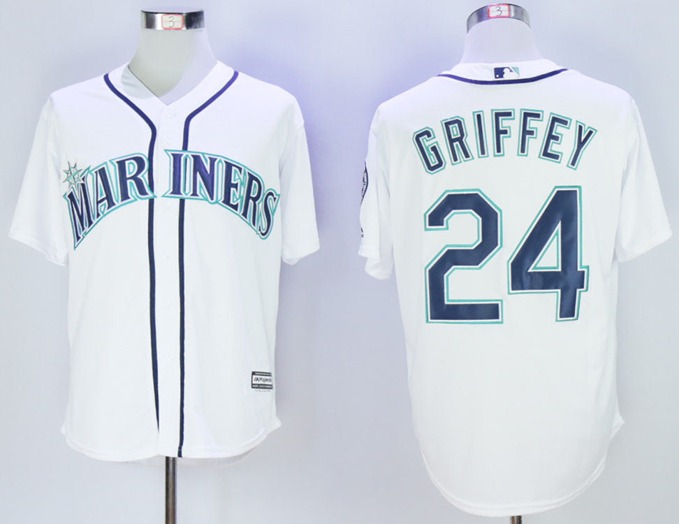 Ken Griffey Jr Seattle Mariners white jersey