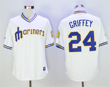 Ken Griffey Jr Seattle Mariners white Throwback jersey