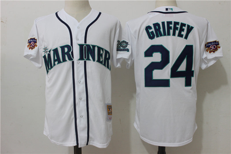 Ken Griffey Jr Seattle Mariners white jersey