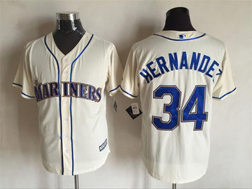 Felix Hernandez Seattle Mariners cream jersey