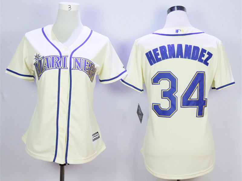 Felix Hernandez Seattle Mariners cream jersey