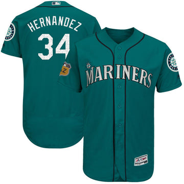 Felix Hernandez Seattle Mariners green jersey
