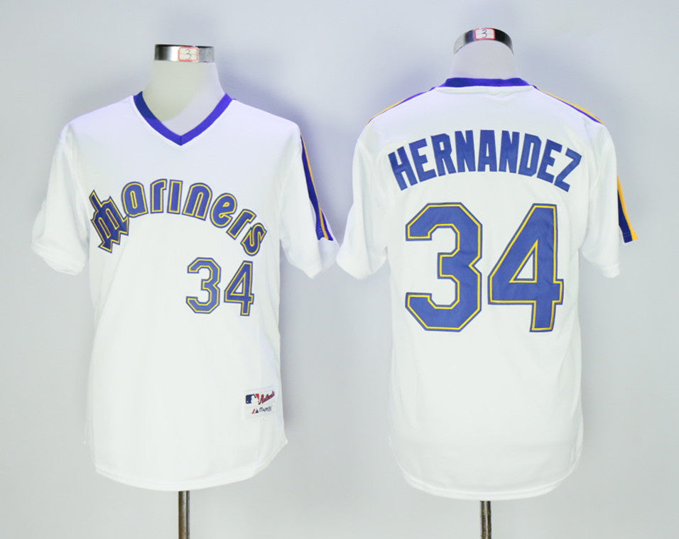 Felix Hernandez Seattle Mariners white Throwback jersey