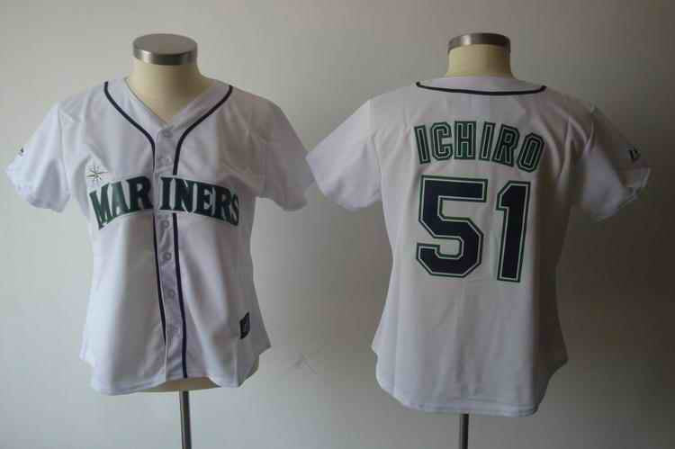 Ichiro White Seattle Mariners black jersey