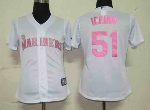 Ichiro White Seattle Mariners pink jersey