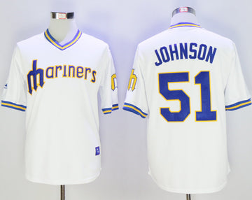 Randy Johnson Seattle Mariners white Throwback jersey