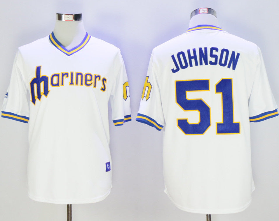 Randy Johnson Seattle Mariners white Throwback jersey