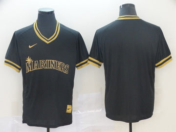 Blank Black Seattle Mariners gold Legend jersey