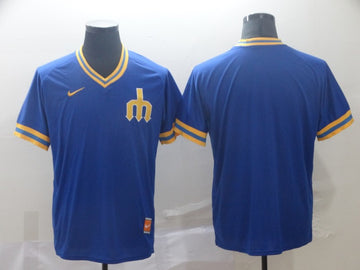 Custom Seattle Mariners blue Throwback jersey