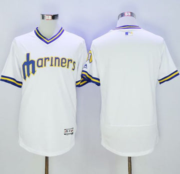Custom Seattle Mariners white Authentic jersey