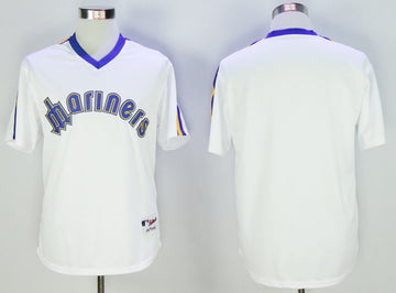 Custom Seattle Mariners white Throwback jersey