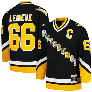 Mario Lemieux Pittsburgh Penguins blue jersey