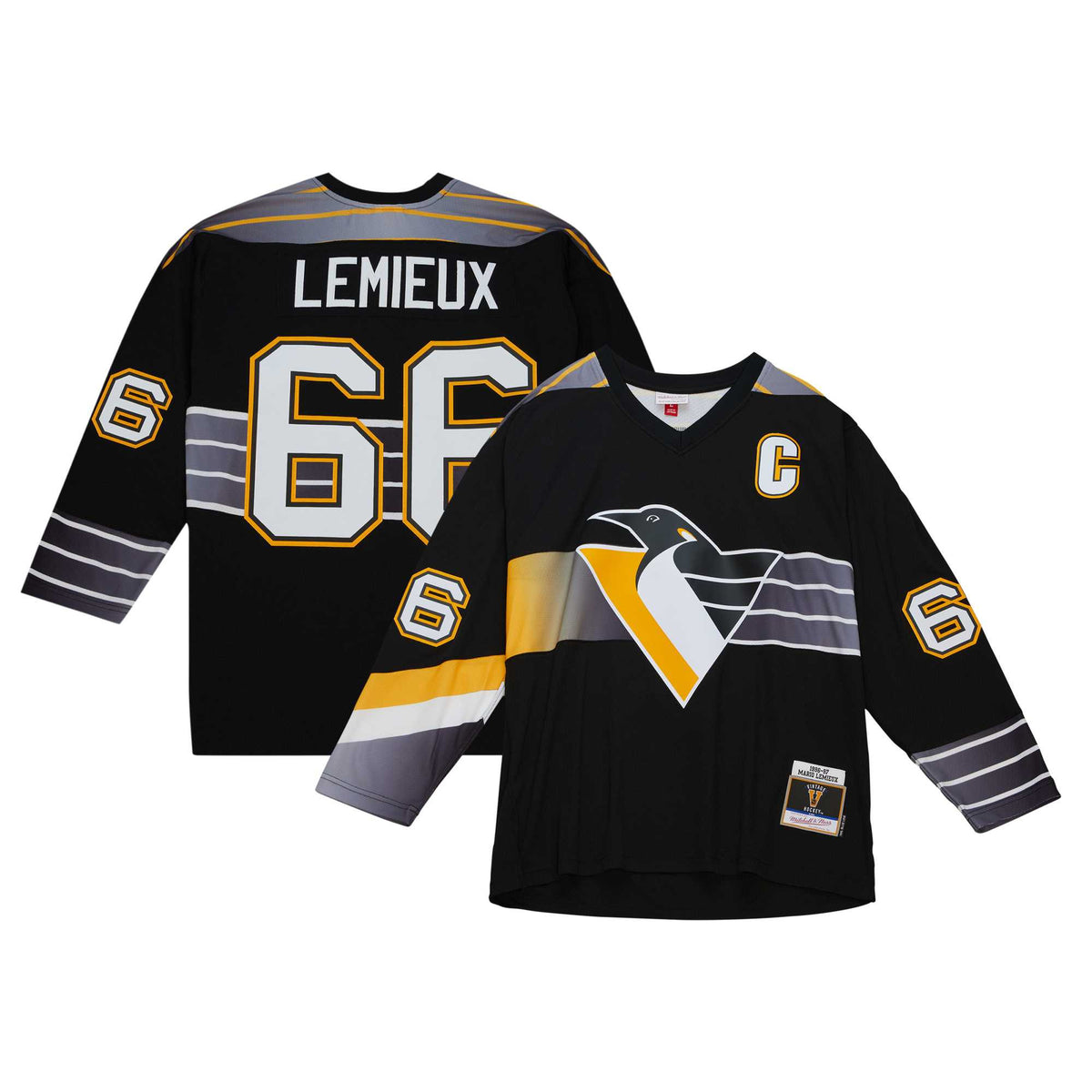 Mario Lemieux Captain's Patch Pittsburgh Penguins blue jersey