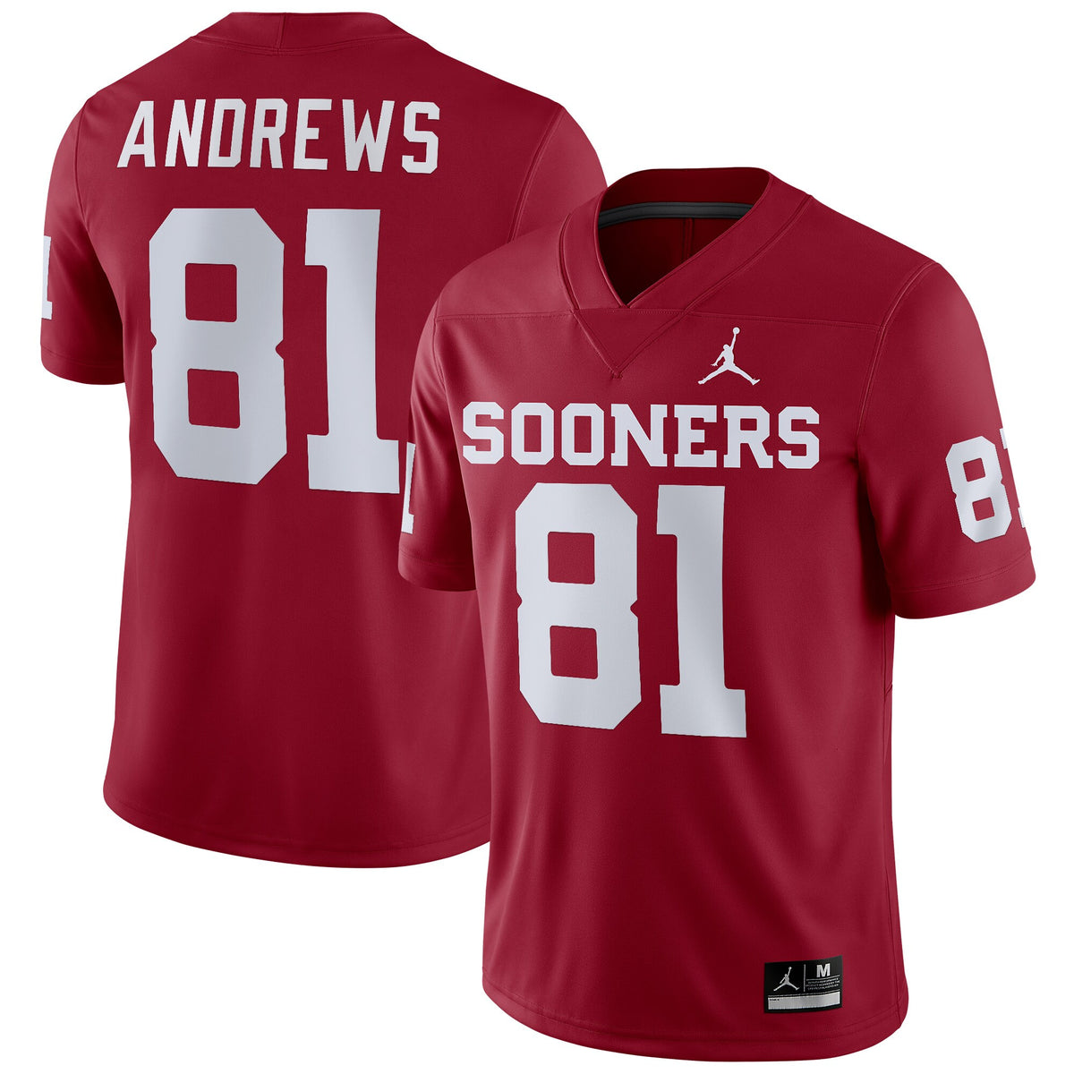 Mark Andrews Jordan Brand Oklahoma Sooners crimson jersey