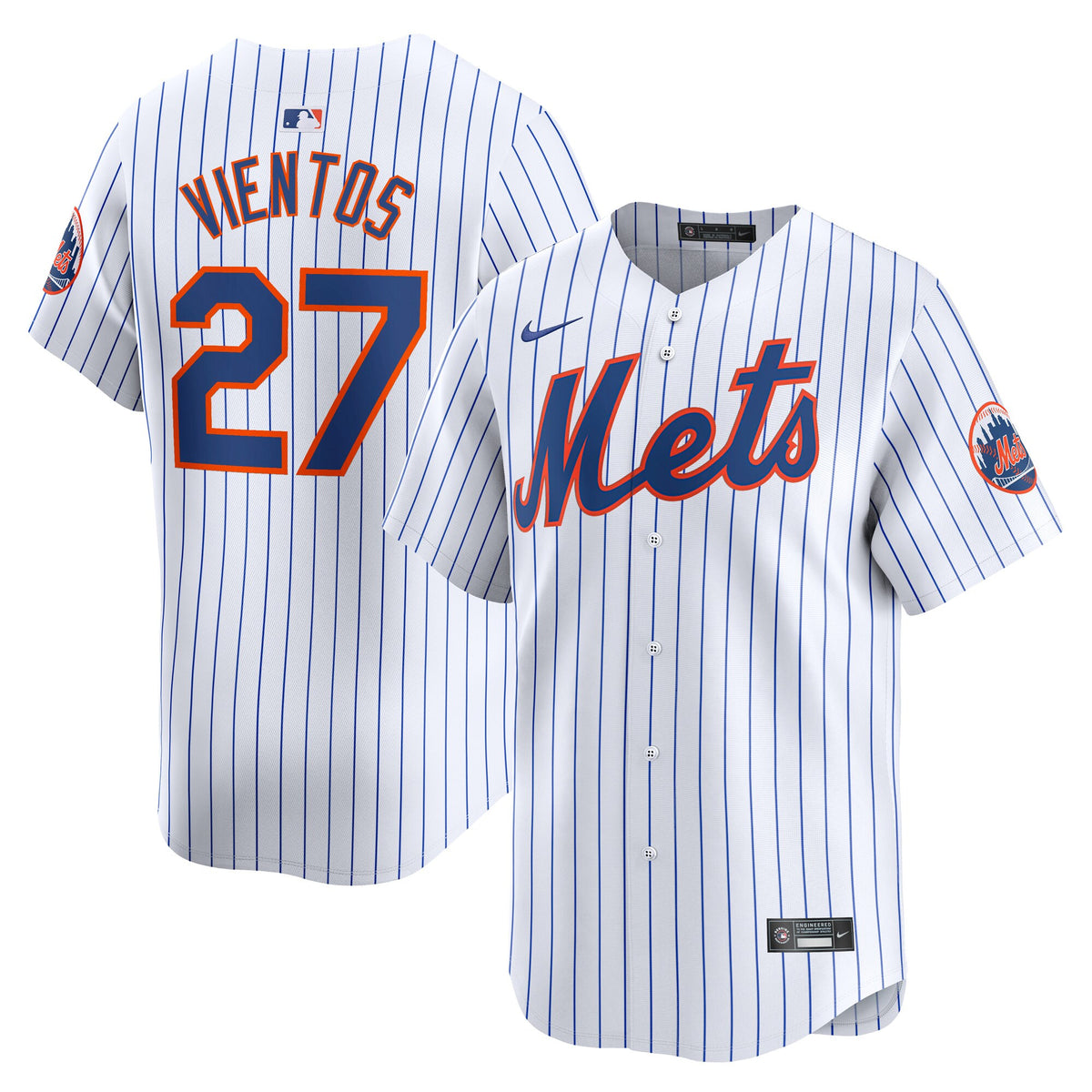 Mark Vientos New York Mets white Limited jersey