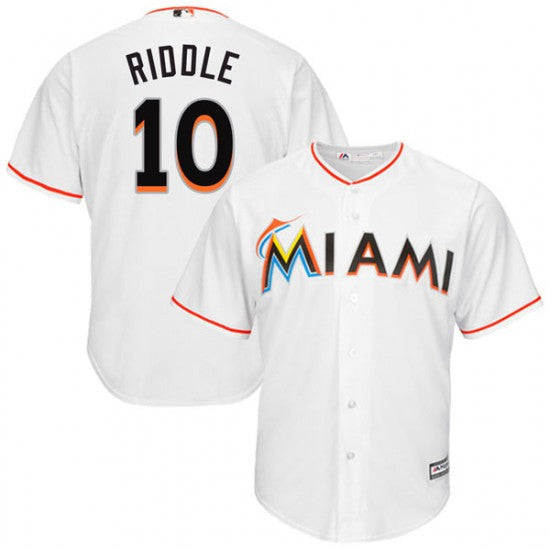 JT Riddle Miami Marlins white jersey