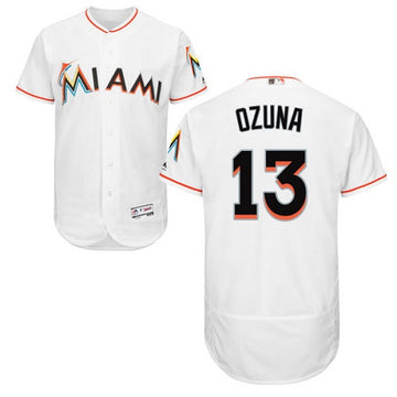 Marcell Ozuna Miami Marlins white jersey
