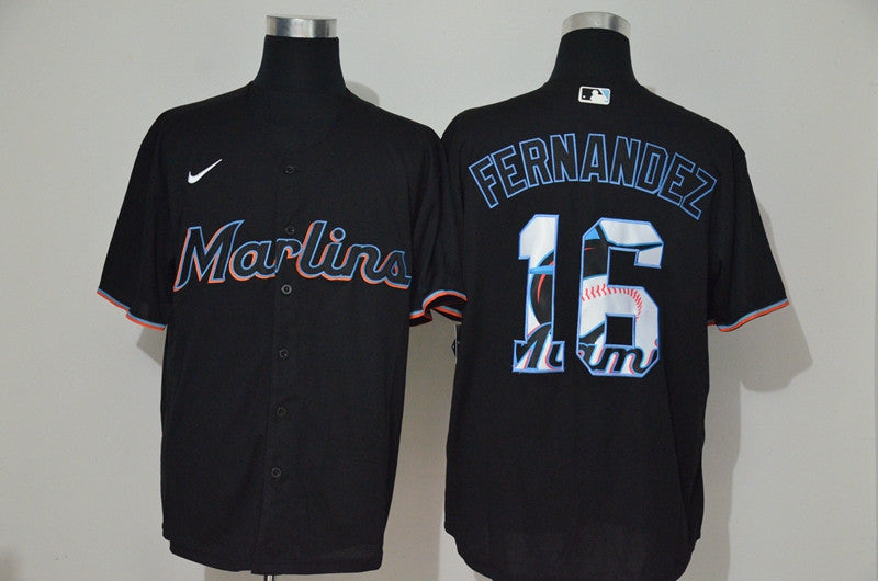 Jose Fernandez Miami Marlins black Fashion jersey