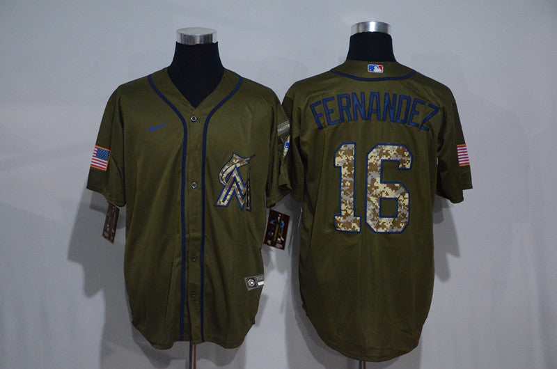 Jose Fernandez Miami Marlins olive jersey